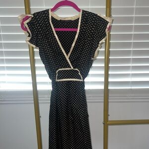 Elegant Black Polka Dot Dress